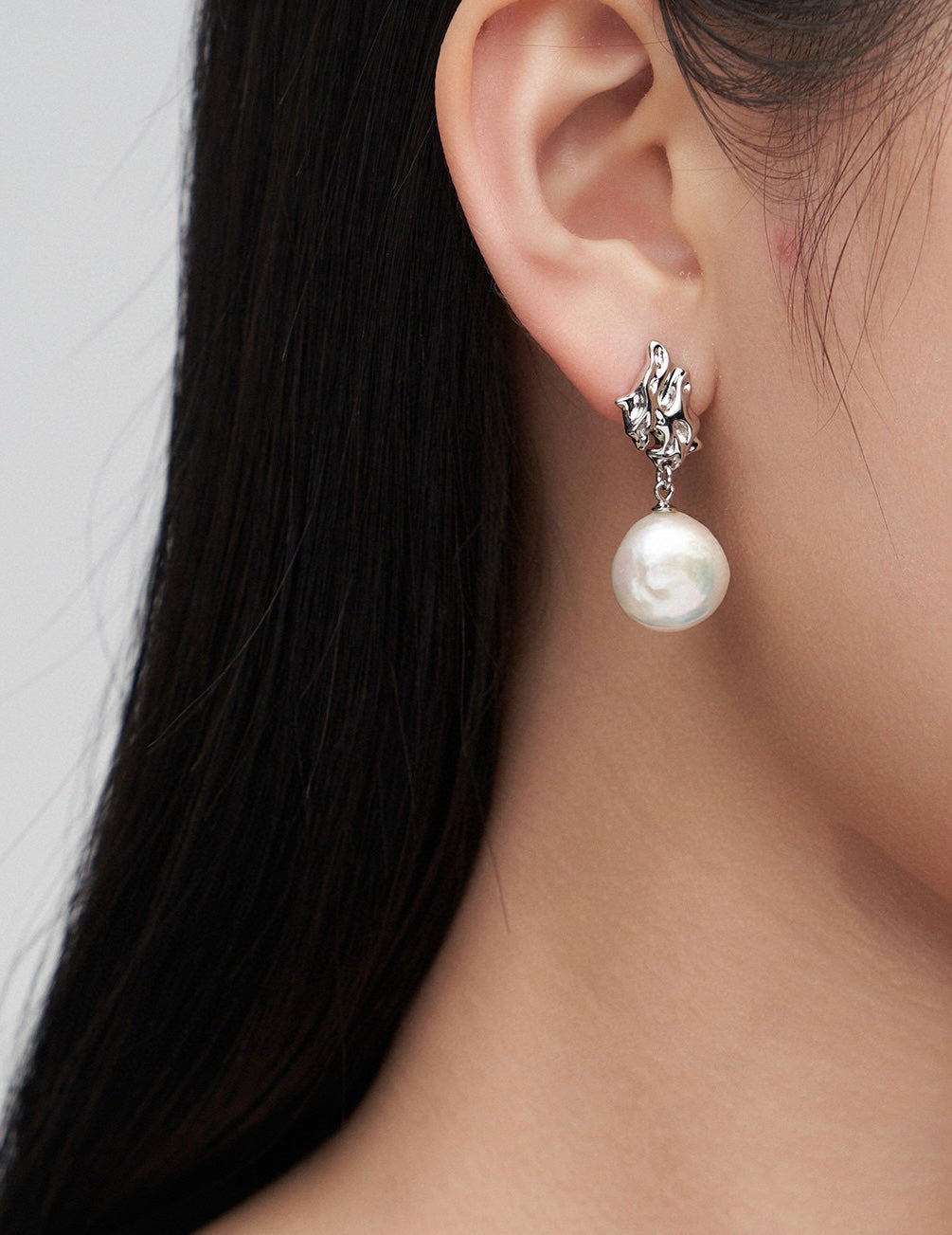 Minimalist French Series Baroque Pearl Earrings