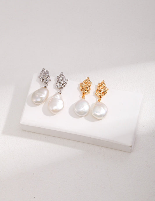 Minimalist French Series Baroque Pearl Earrings