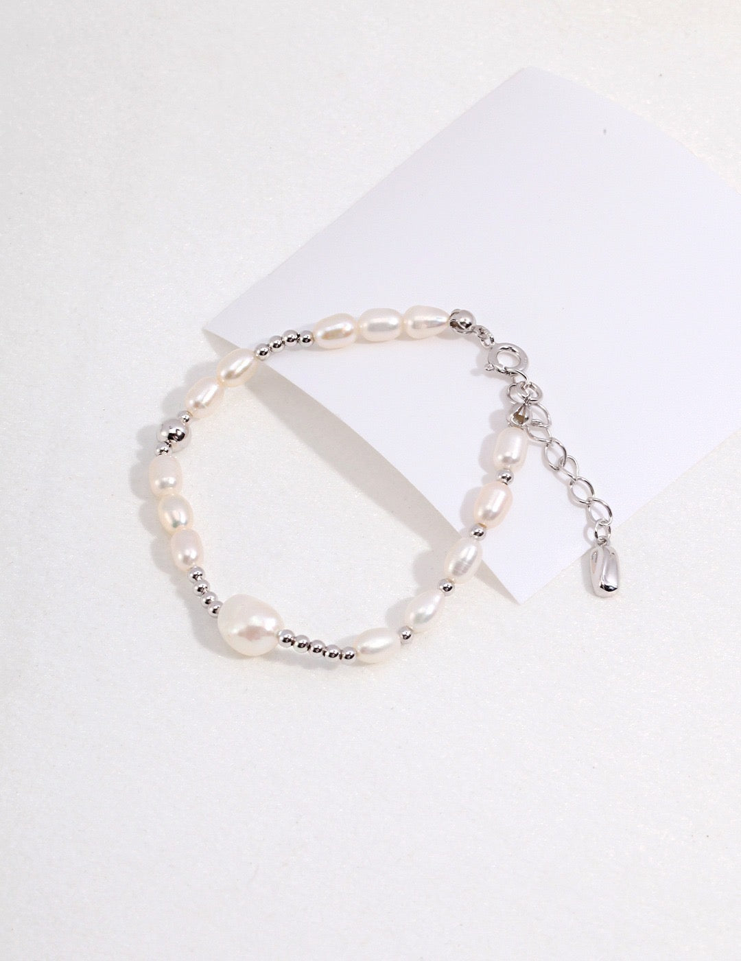 Basic Sterling Silver Pearl Bracelet