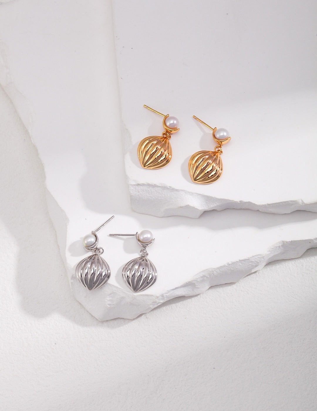 Sterling Silver Shell Pearl Earrings