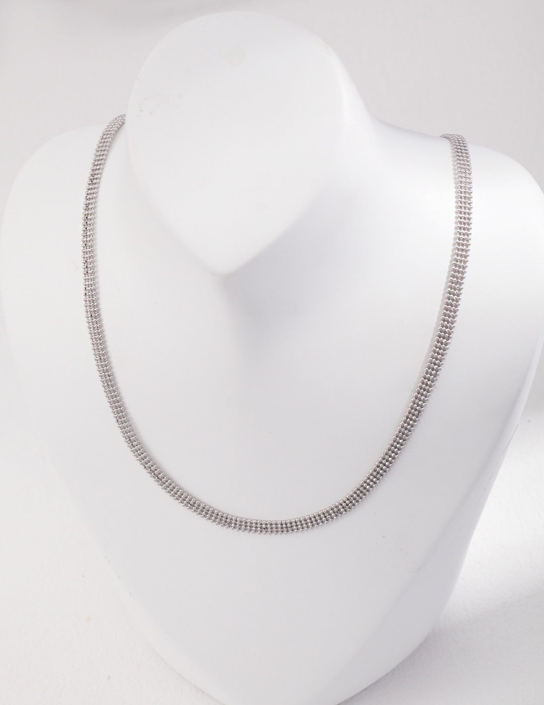 Sterling Silver Beaded Lace Chain Necklace