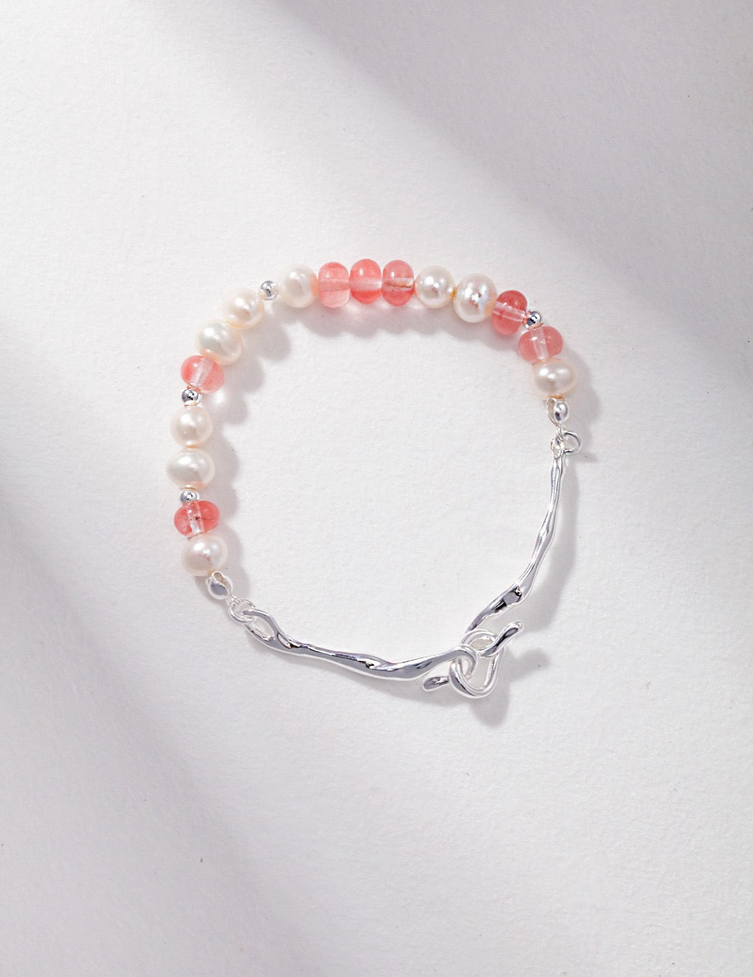 Spring Series Strawberry Crystal Pearl Bracelet