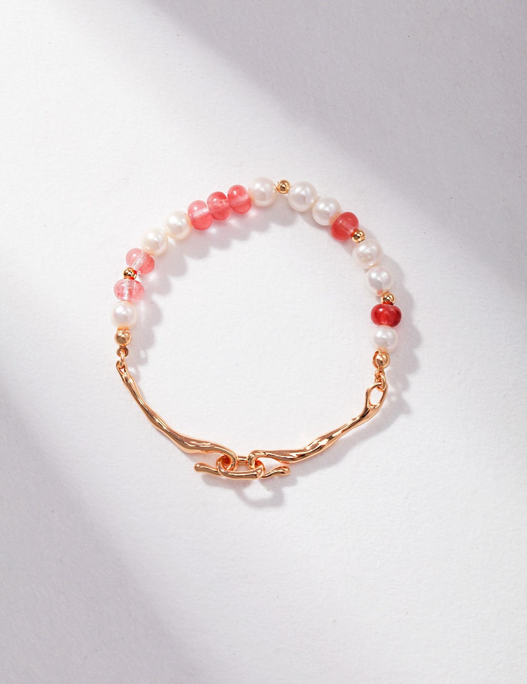 Spring Series Strawberry Crystal Pearl Bracelet