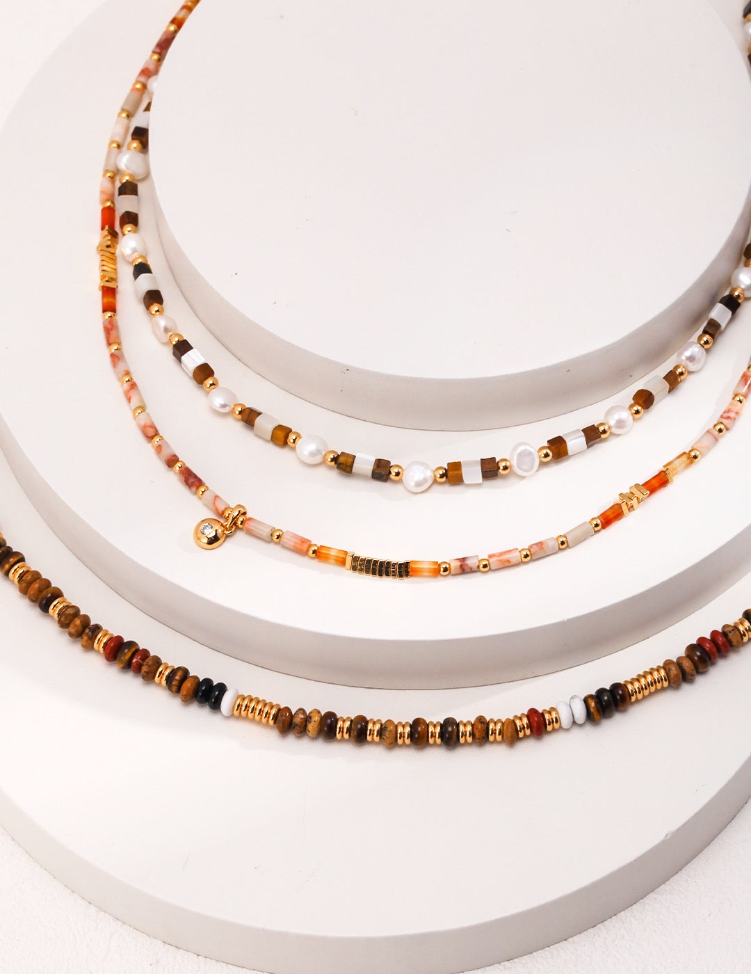 Tiger‘s Eye Beaded Necklace - YIN BEAUTY