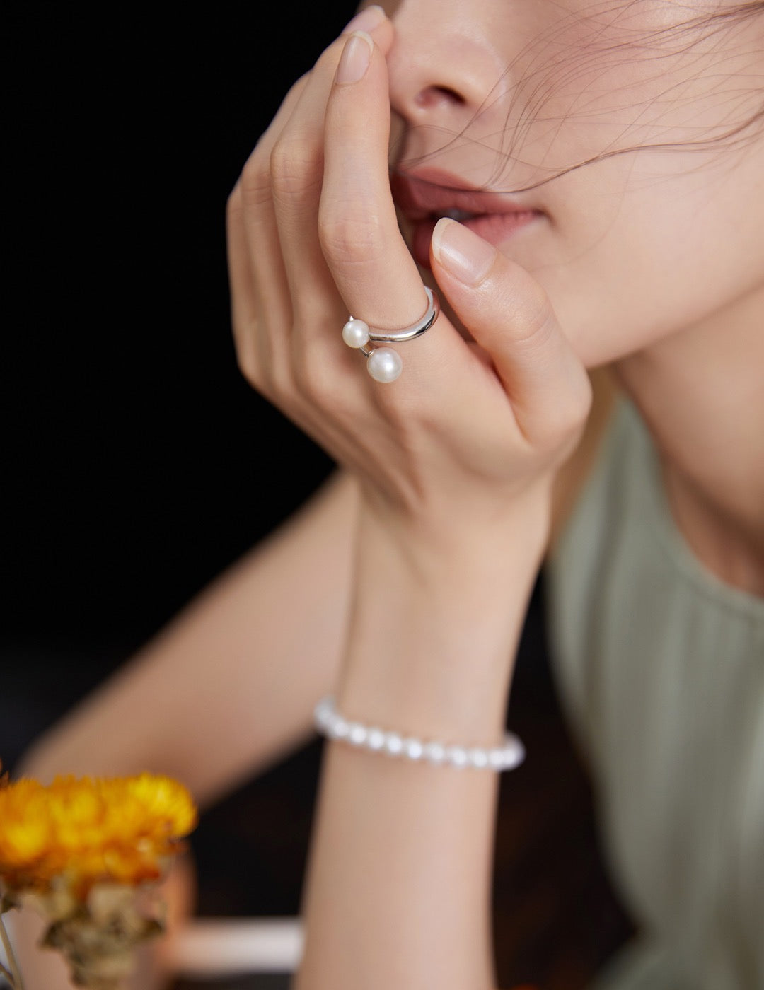 Sterling Silver Natural Pearl Ring - YIN BEAUTY