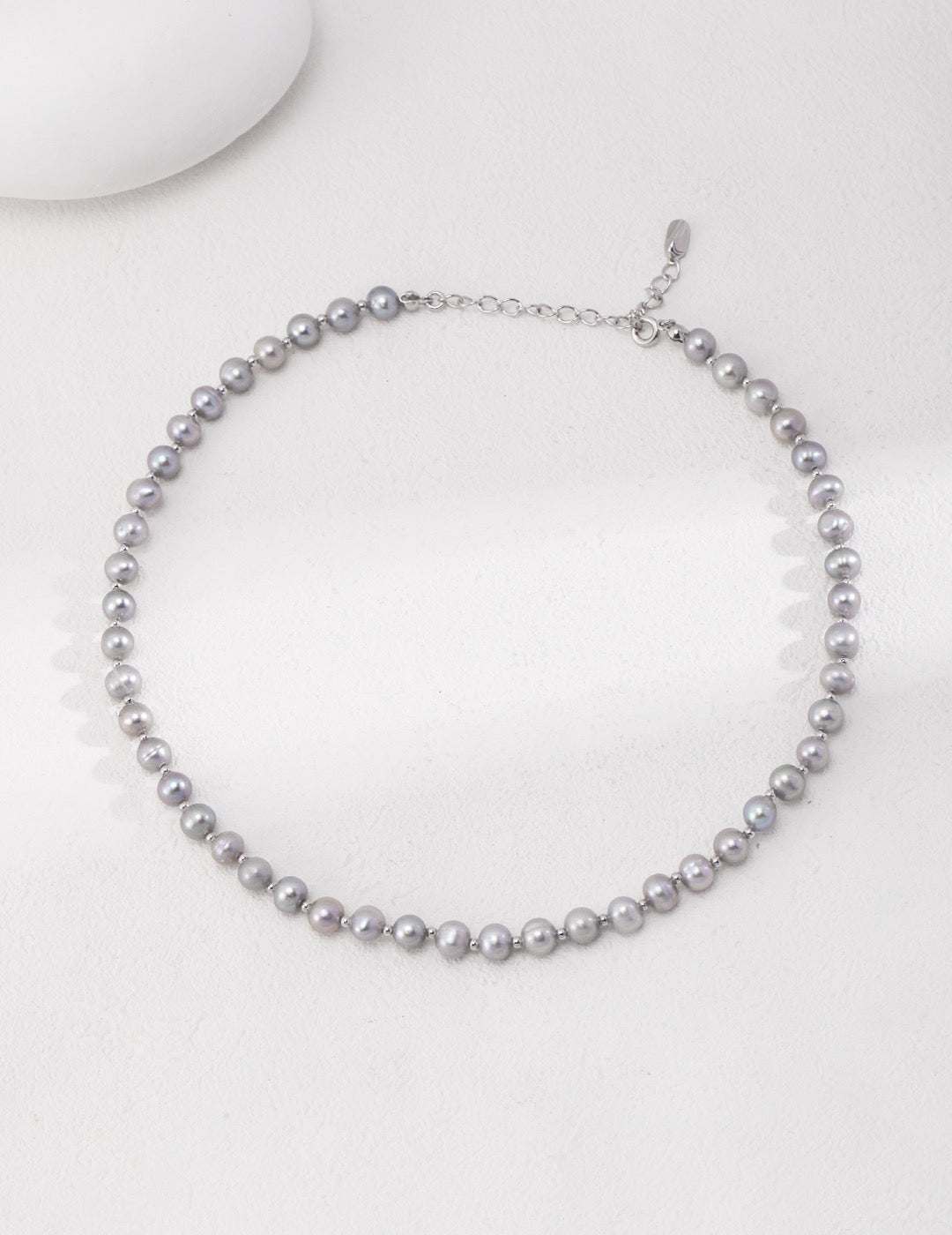 Classic Gray Pearl Necklace - YIN BEAUTY