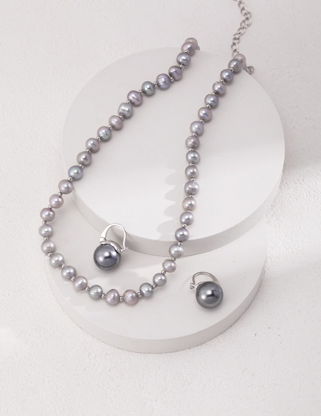 Classic Gray Pearl Necklace - YIN BEAUTY