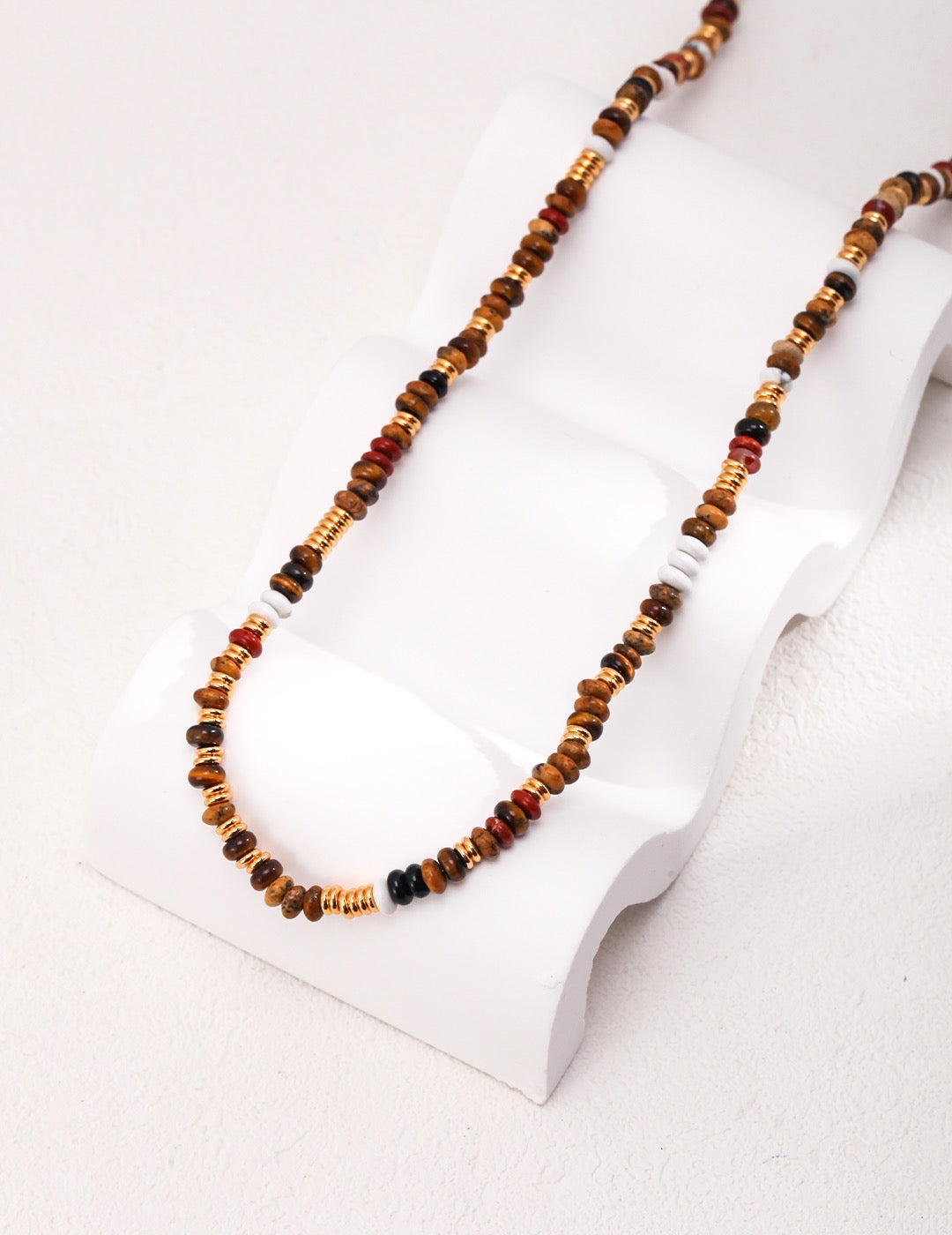 Tiger‘s Eye Beaded Necklace - YIN BEAUTY