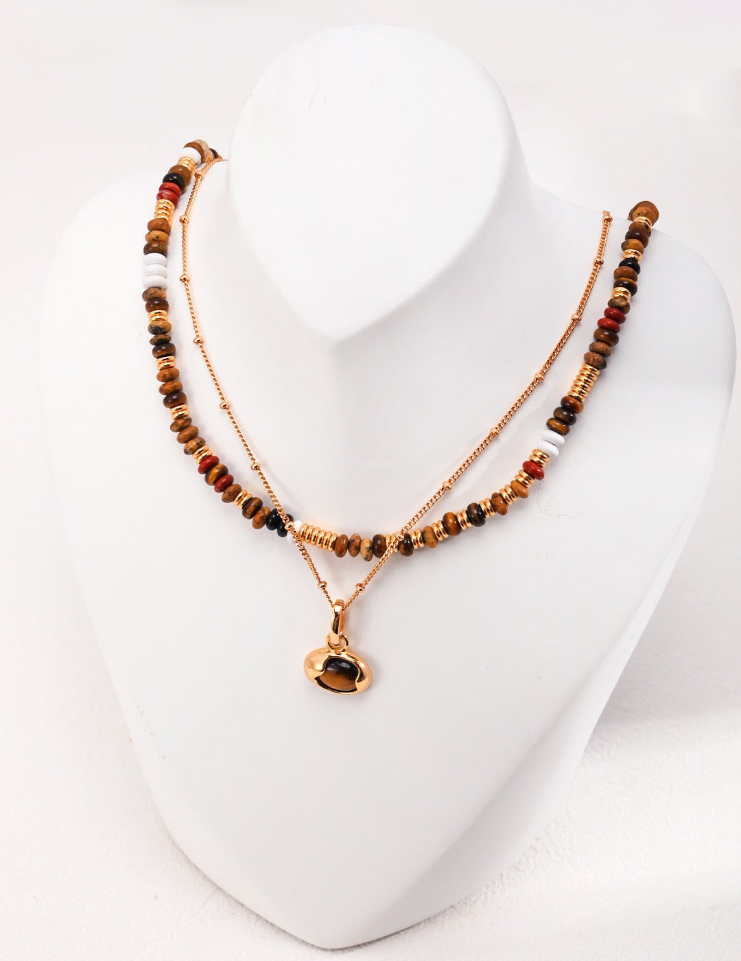 Tiger‘s Eye Beaded Necklace - YIN BEAUTY