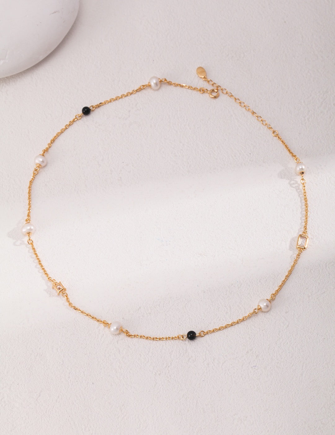 Pearl & Onyx Necklace - YIN BEAUTY