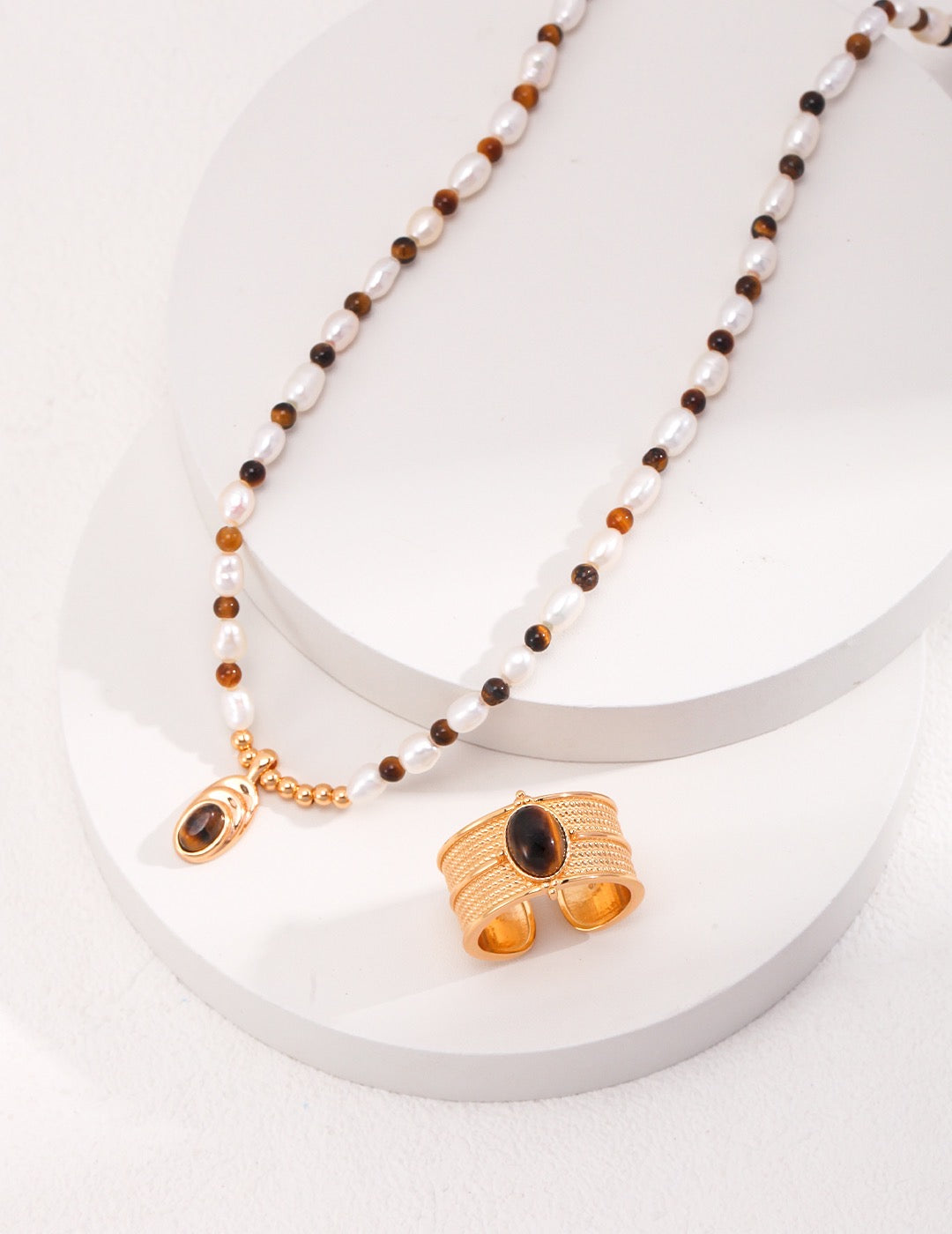 Vintage Tiger's Eye Necklace - YIN BEAUTY