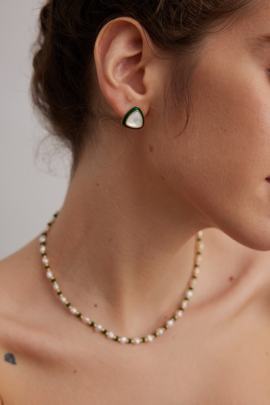 Pearl & Emerald Necklace - YIN BEAUTY