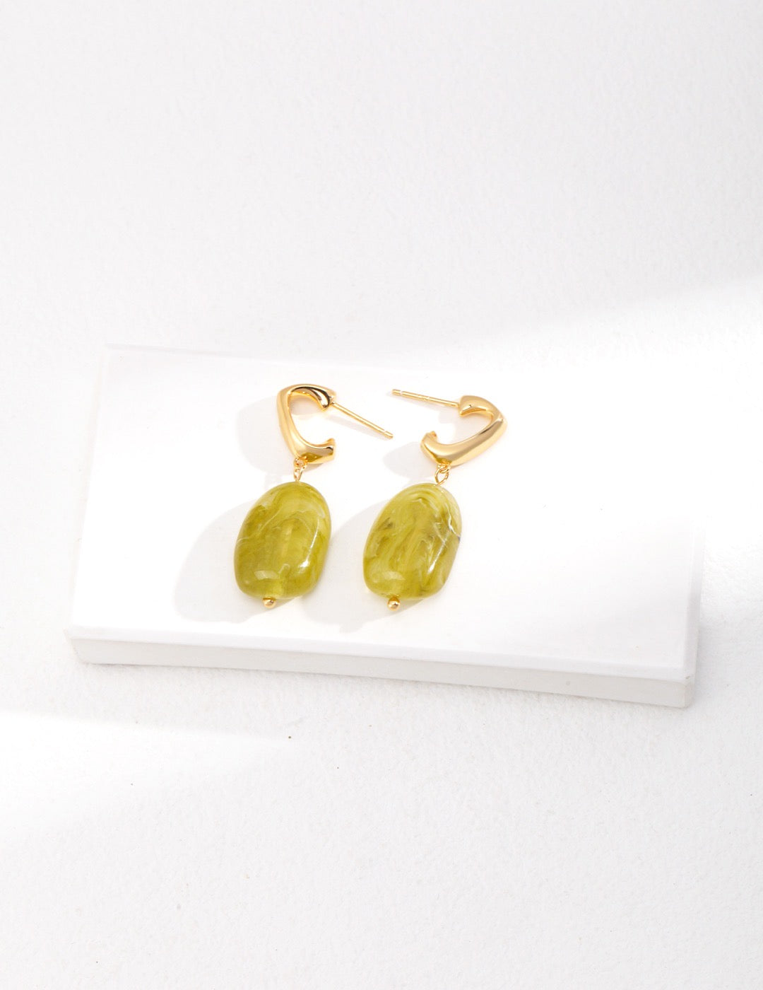 Resin Stone Sterling Silver Earring - YIN BEAUTY