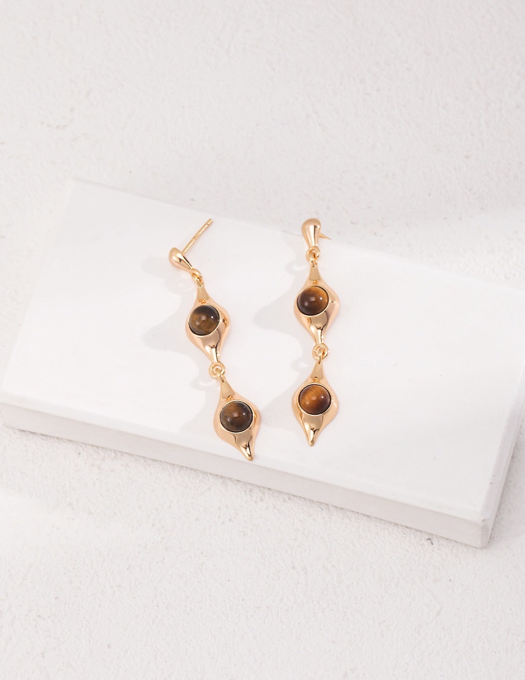 Sterling Silver Tiger‘s Eye Earring - YIN BEAUTY