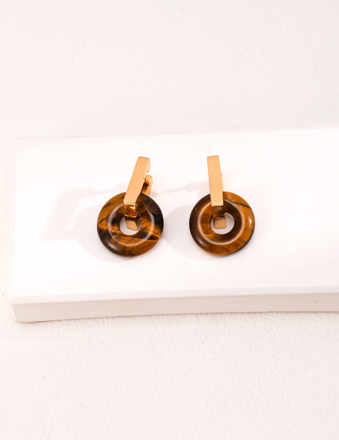 Natural Tiger‘s Eye Earring - YIN BEAUTY