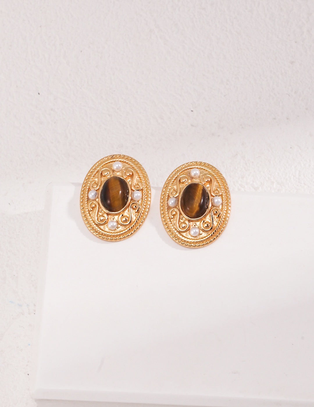 Palace Style Tiger's Eye Earrings