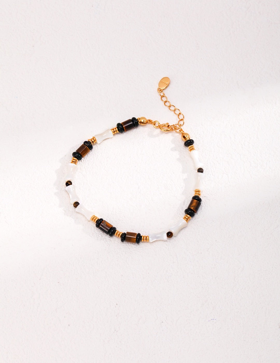 Sterling Silver Tiger Eye Beaded Bracelet