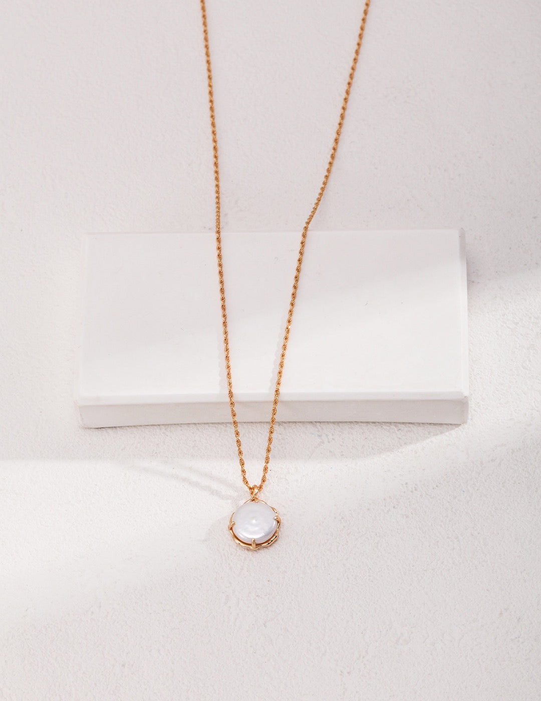 Sterling Silver Natural Pearl Necklace