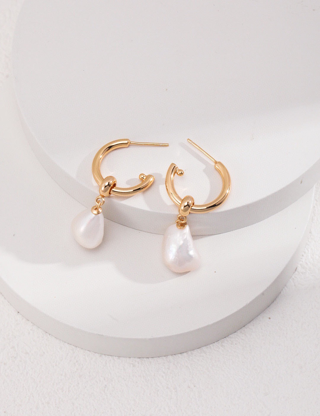 Shaped Baroque Pearl Earrings(two ways to wear)