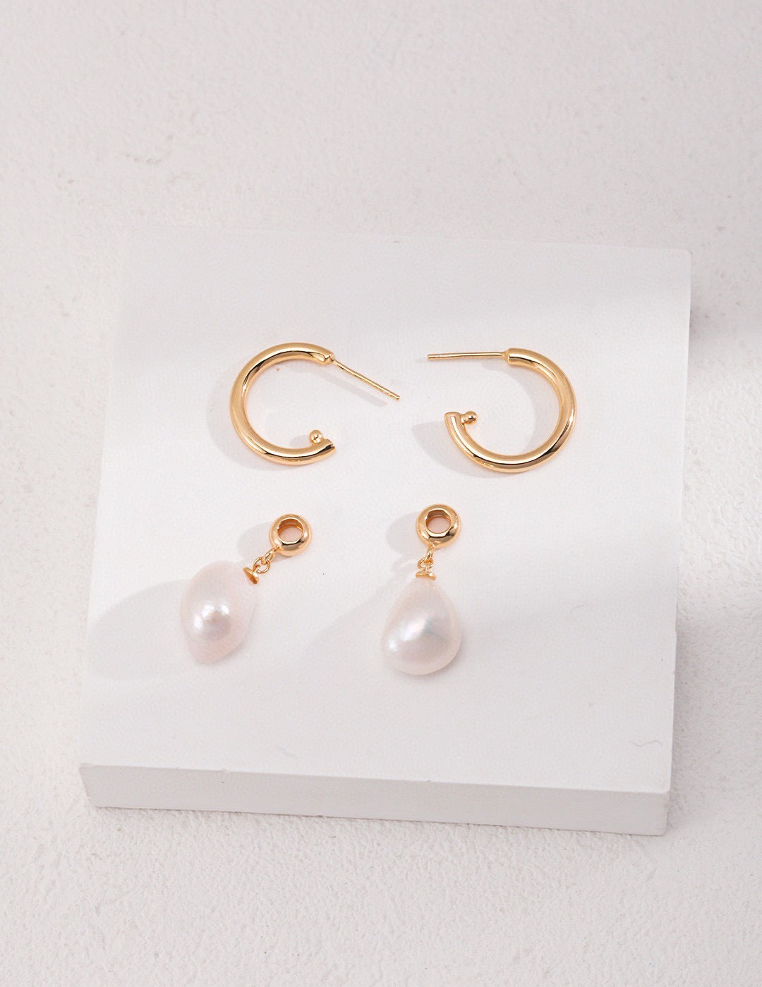 Shaped Baroque Pearl Earrings(two ways to wear)