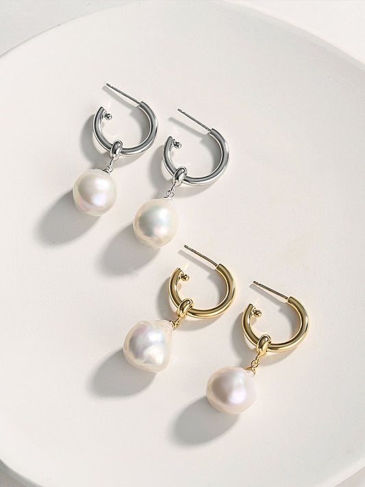 Shaped Baroque Pearl Earrings(two ways to wear)