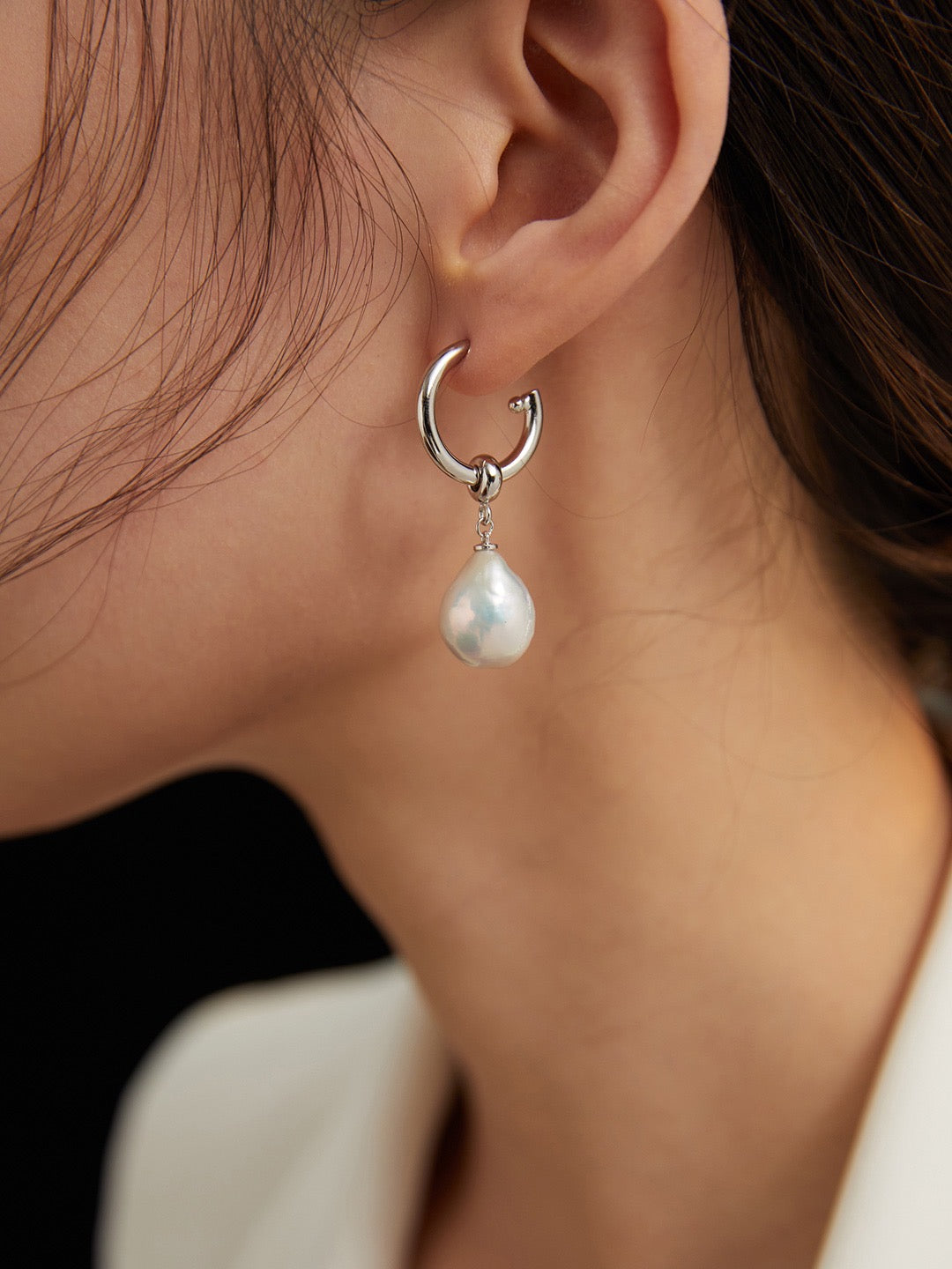 Shaped Baroque Pearl Earrings(two ways to wear)