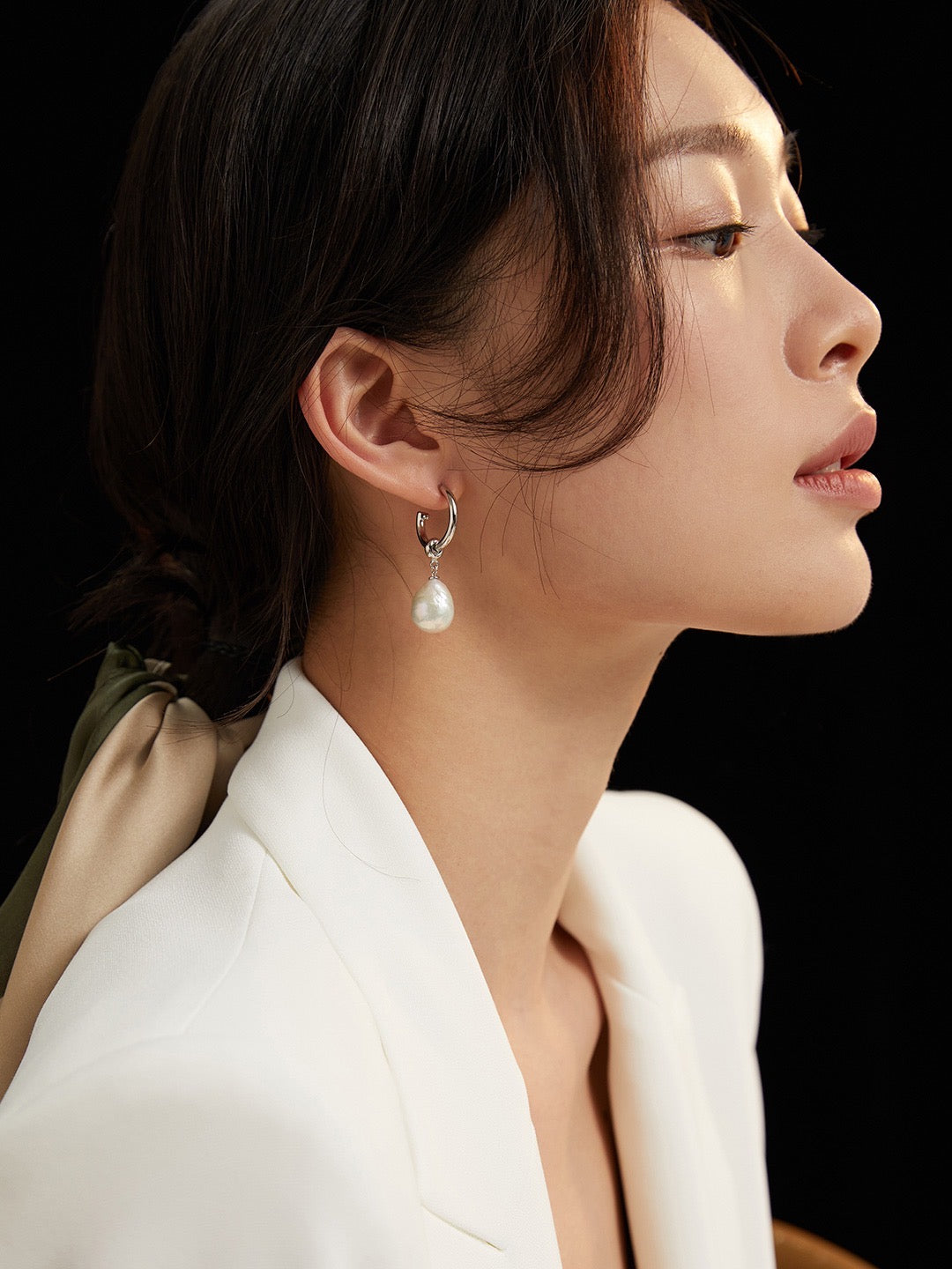 Shaped Baroque Pearl Earrings(two ways to wear)