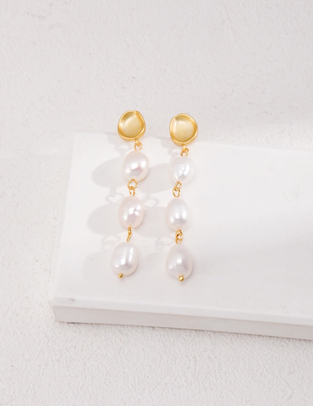 Shaped Baroque Pearl Earrings