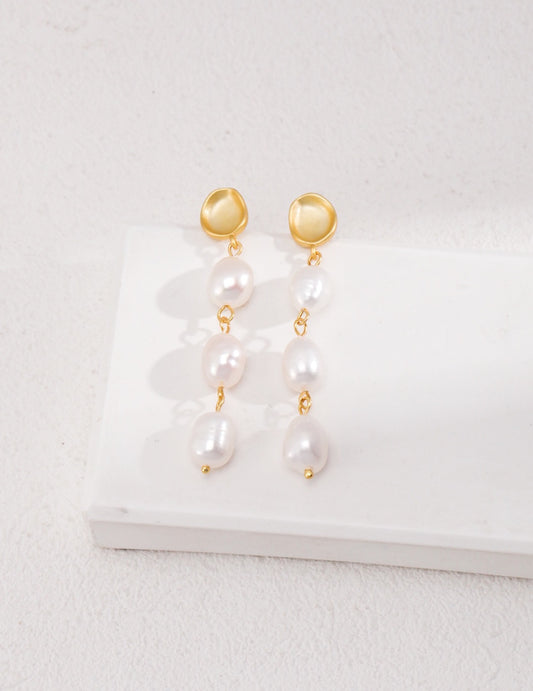 Shaped Baroque Pearl Earrings