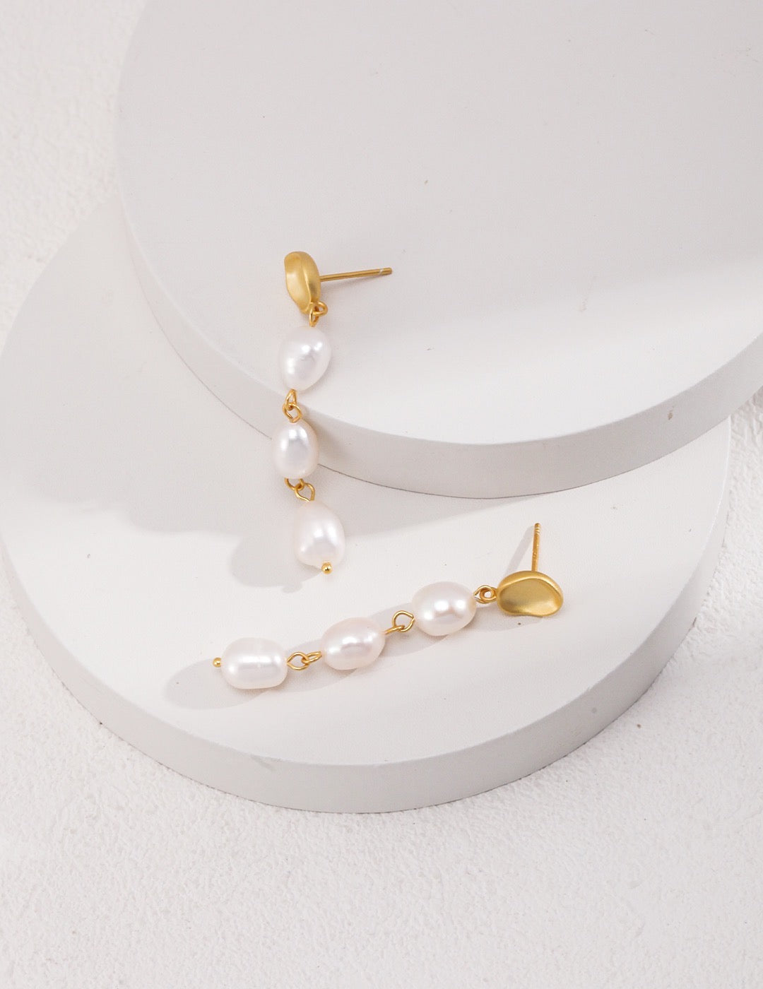 Shaped Baroque Pearl Earrings