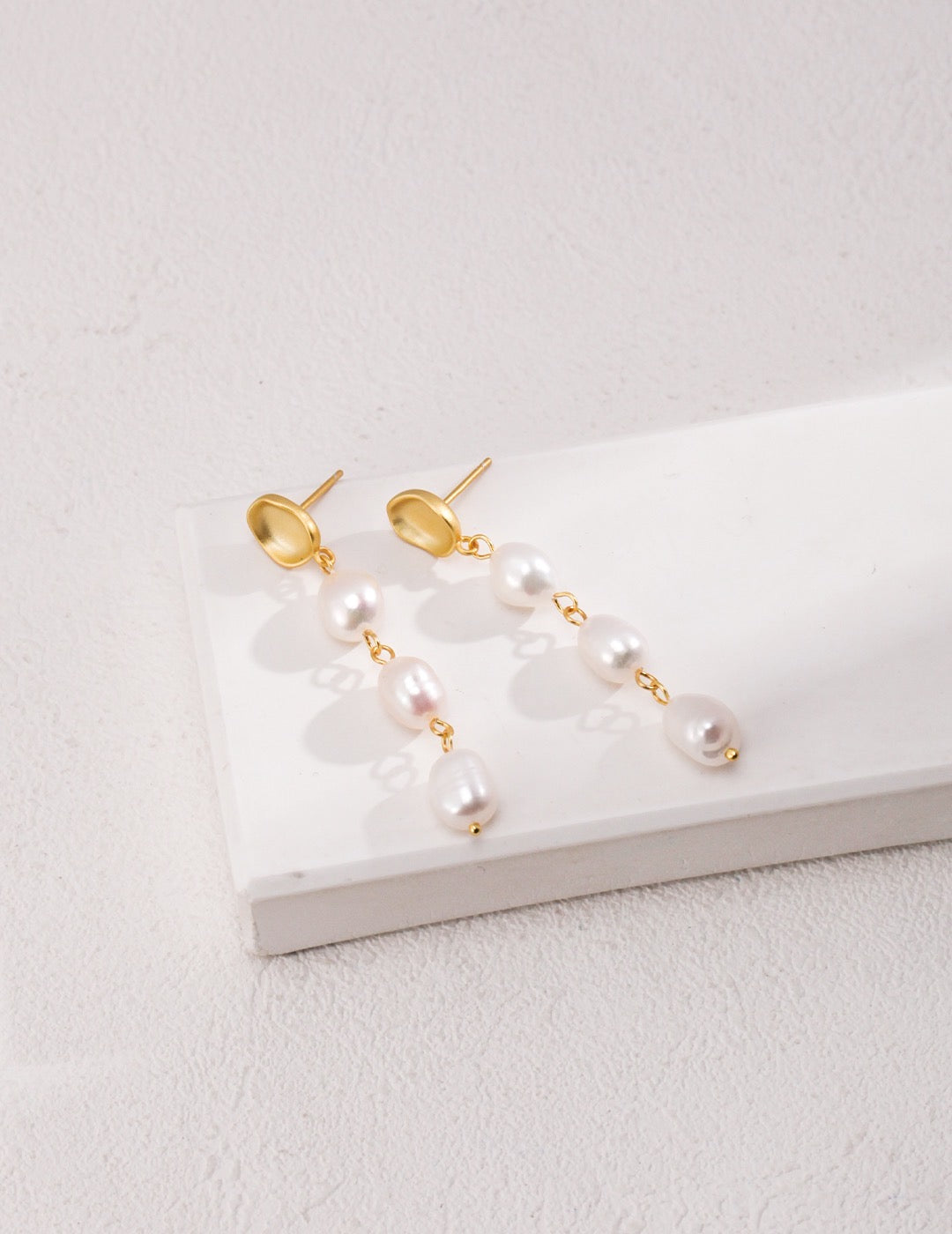 Shaped Baroque Pearl Earrings