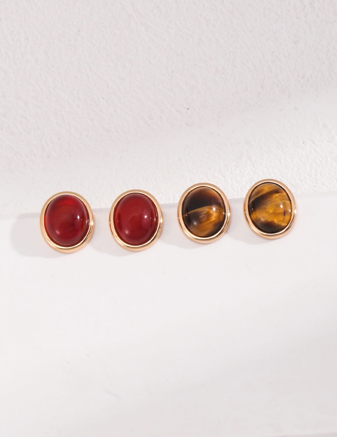 Sterling Silver Agate / Tiger Eye Earrings