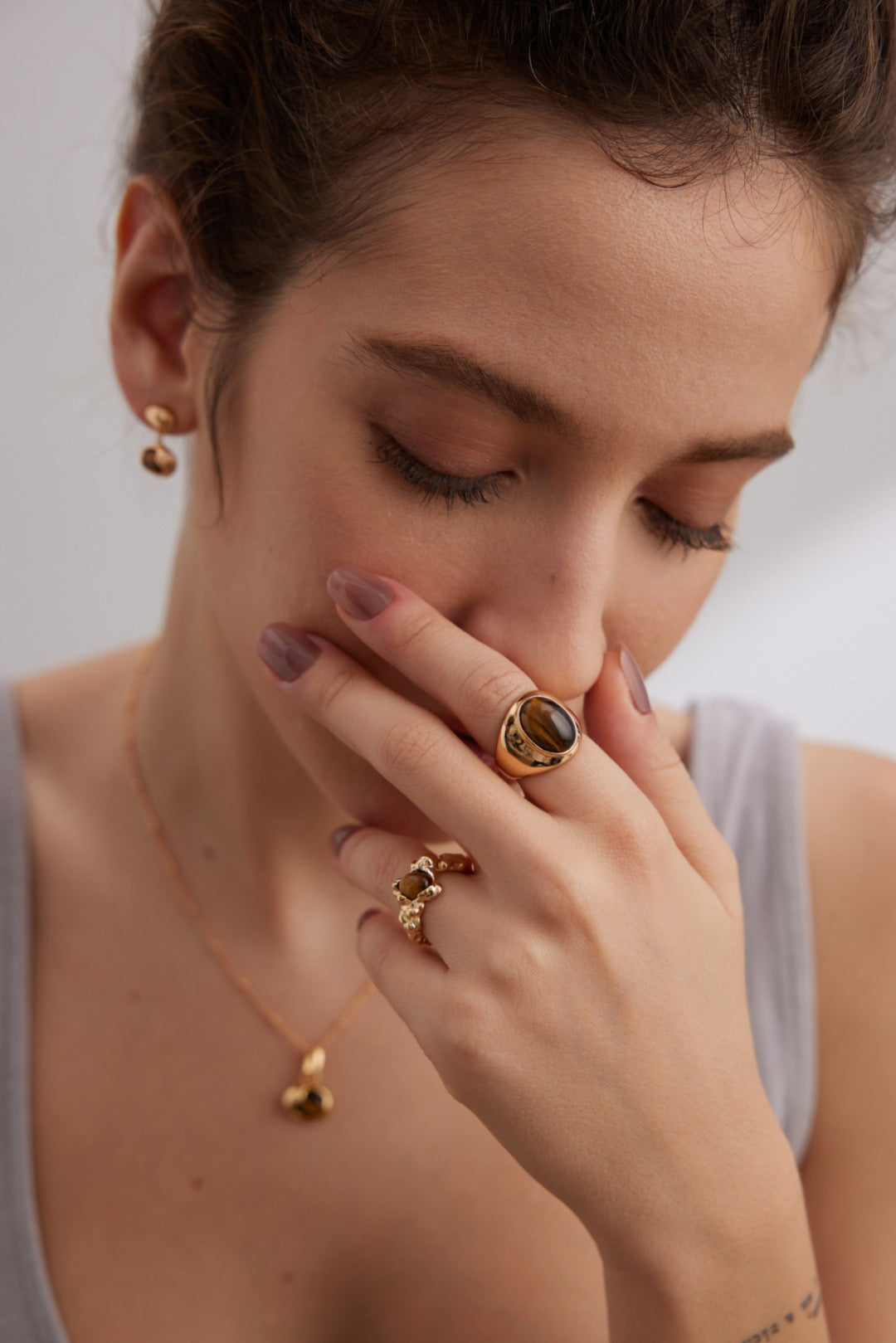 Simple Tiger's Eye Ring - YIN BEAUTY