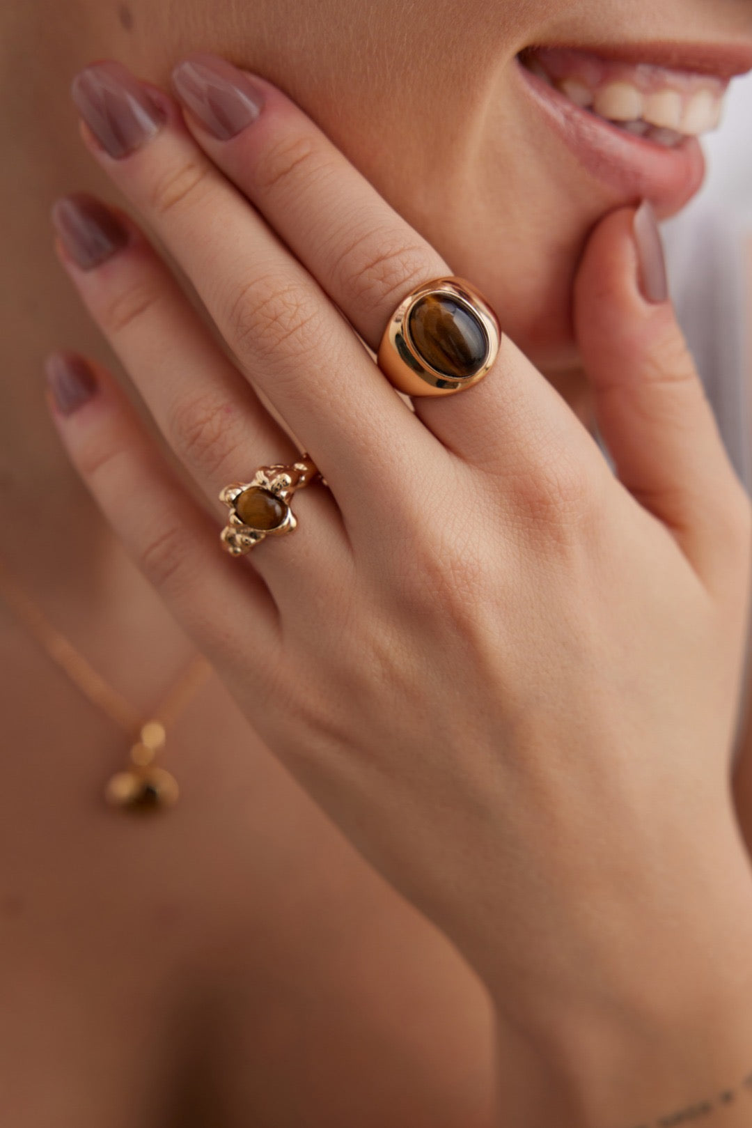 Simple Tiger's Eye Ring - YIN BEAUTY